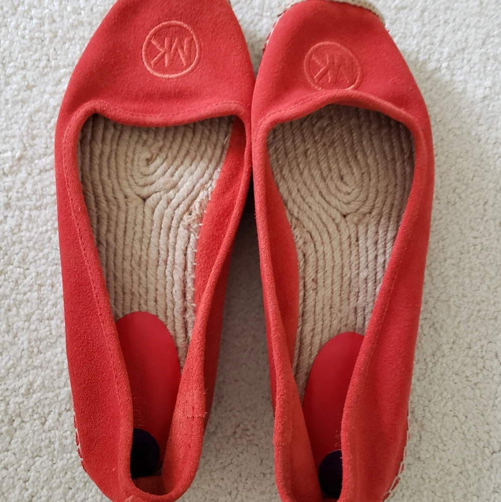 Michael Kors Orange Suede Logo Espadrilles sz8.5